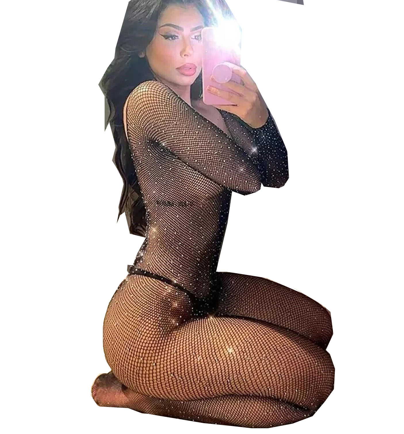 Fishnet Stocking Women - Эротическое сексуальное белье больших размеров: блестящий
