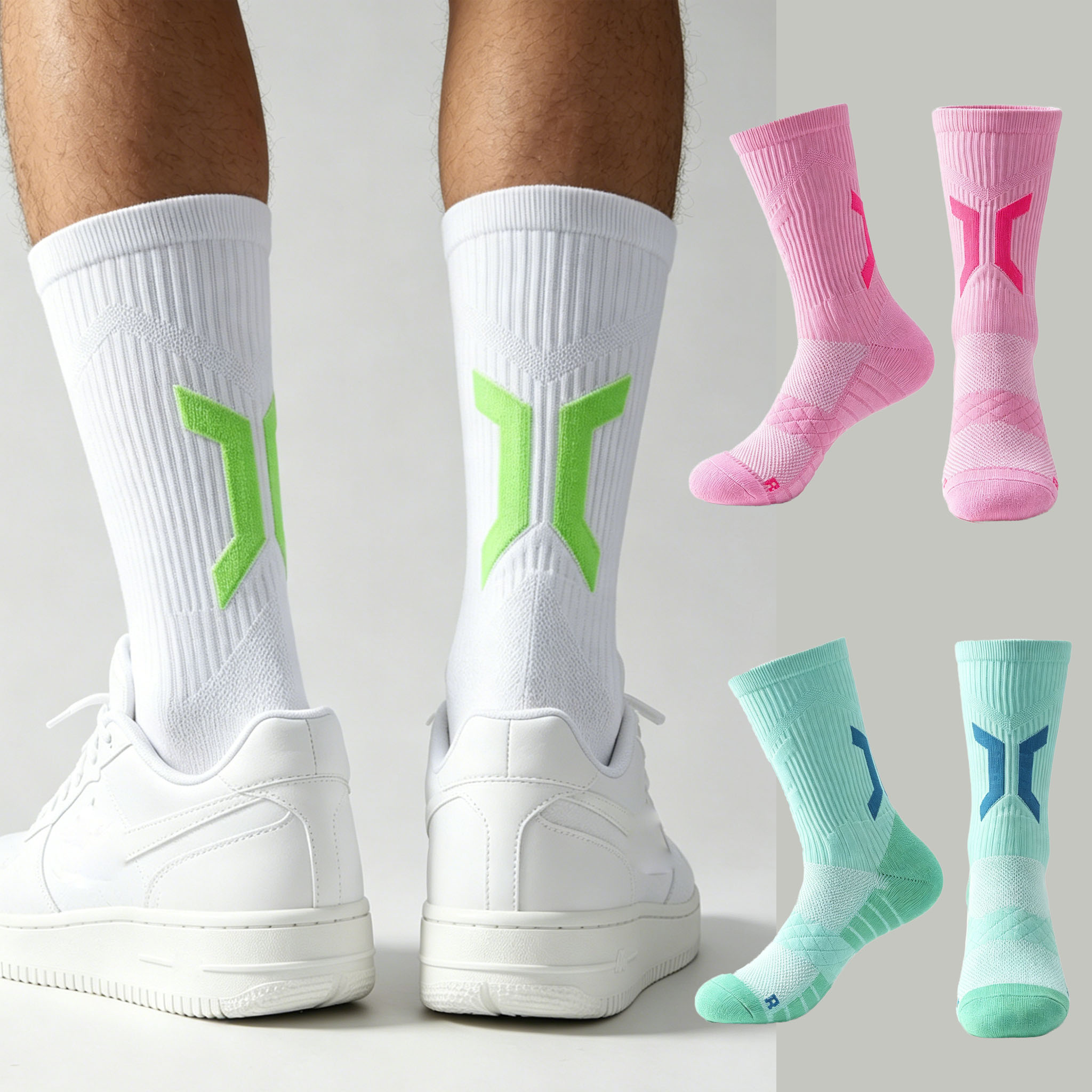 Athletic Sock Cushion - Мужские утолщенные баскетбольные носки с амортизацией,