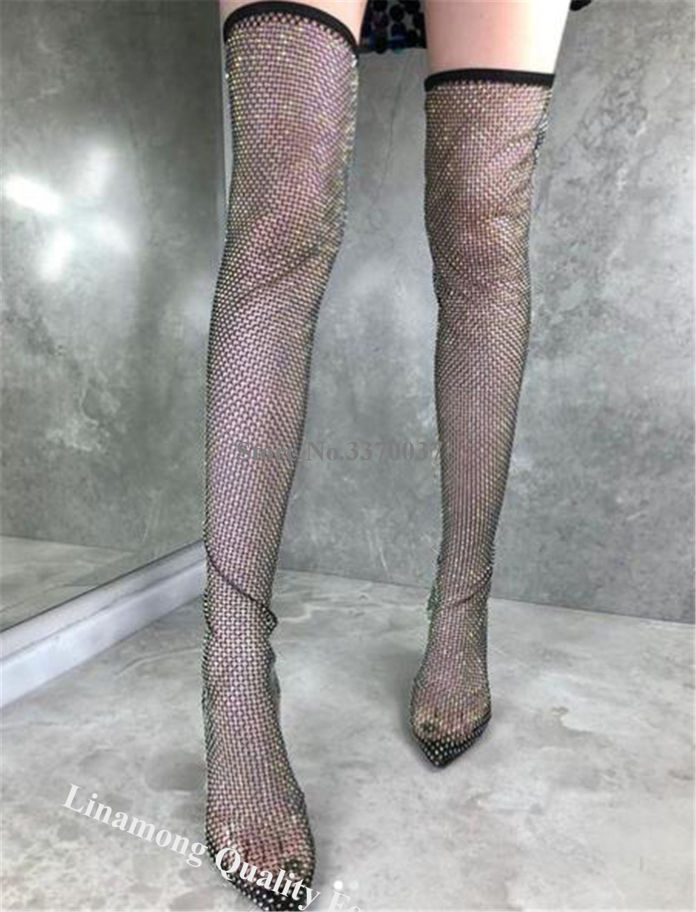Linamong, длинные сапоги-носки – обзор и цена Knee High Sock Women